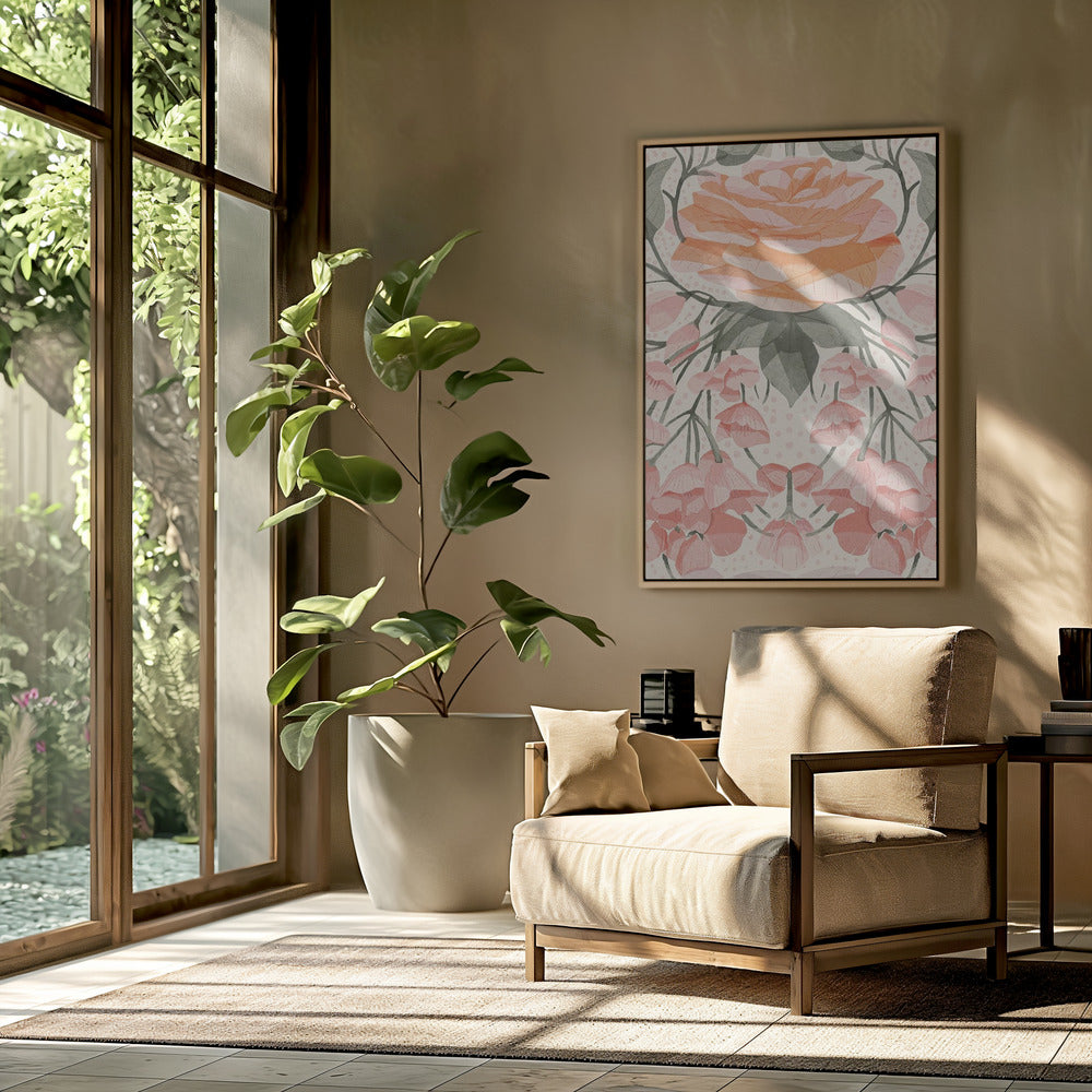 Cascading roze rozen | Poster
