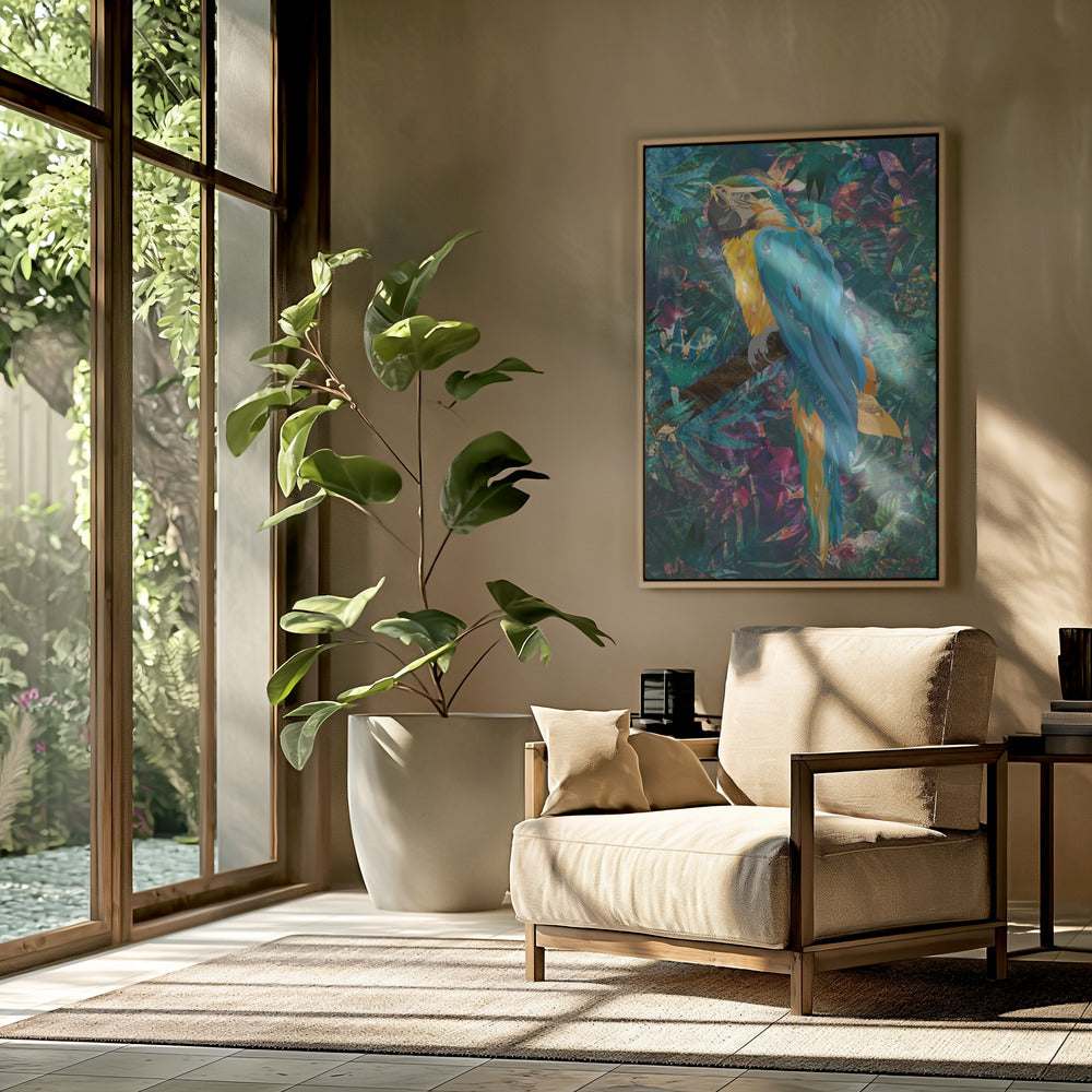 Tropical Floral Jungle - Macaw | Poster