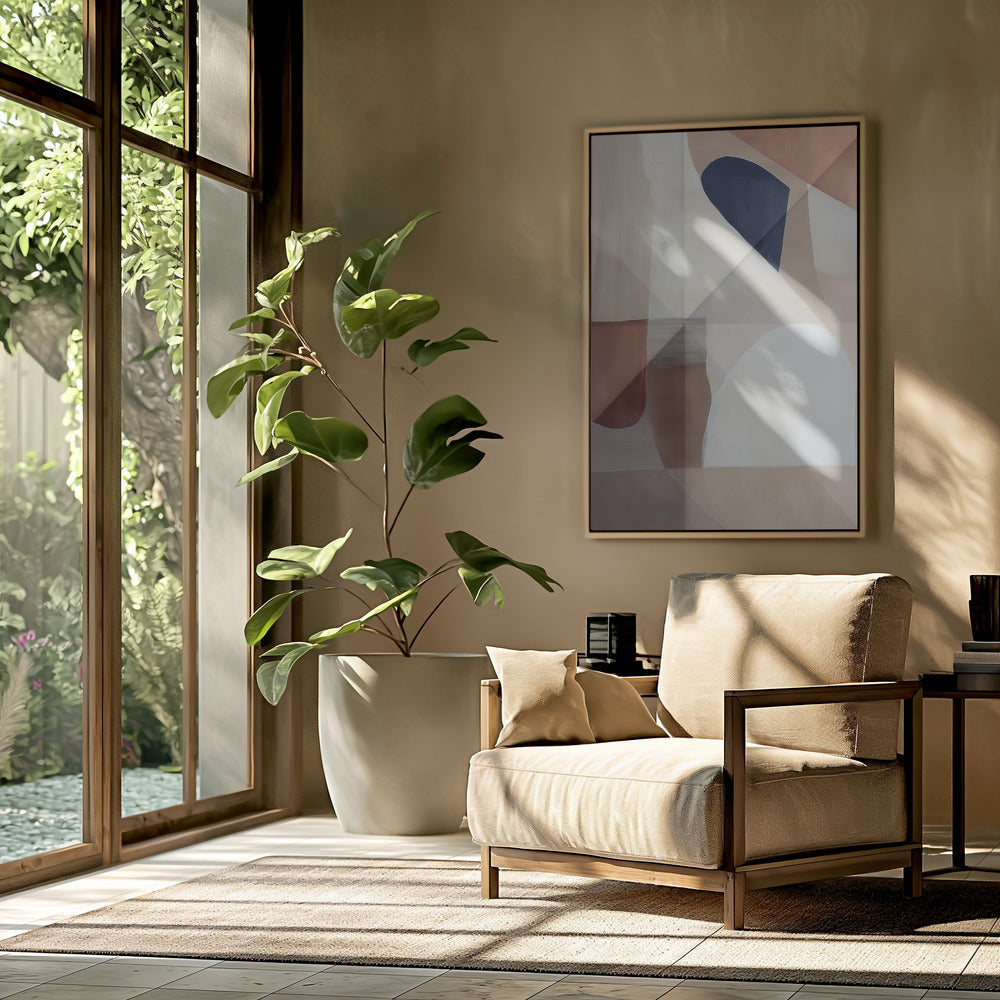 Abstract koper neutraal toon schilderij 1 | Poster