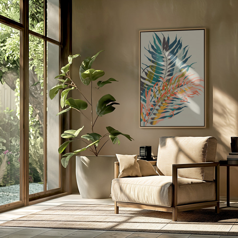 Kleurrijke palmbladeren | Poster