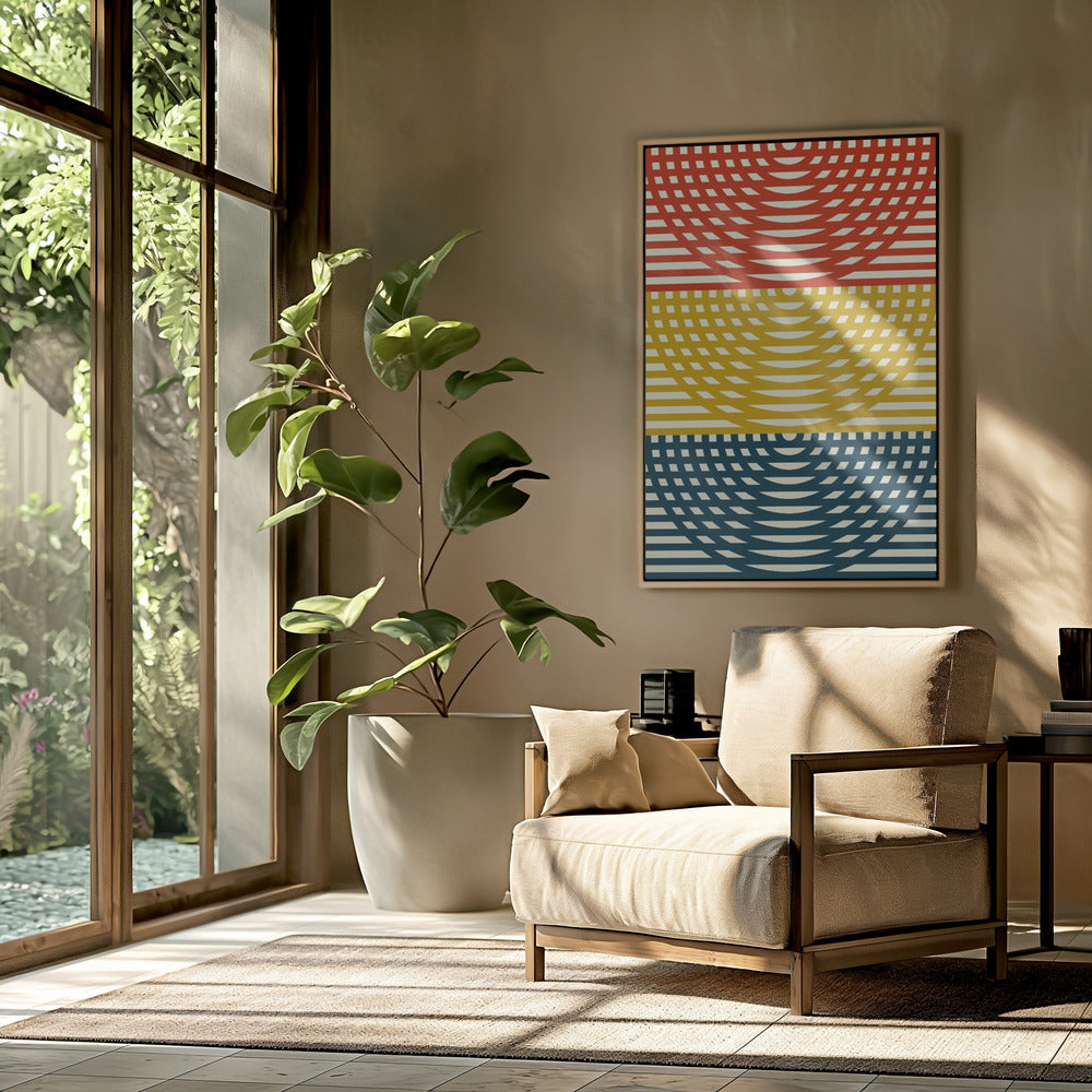 Driekleurige golven | Poster