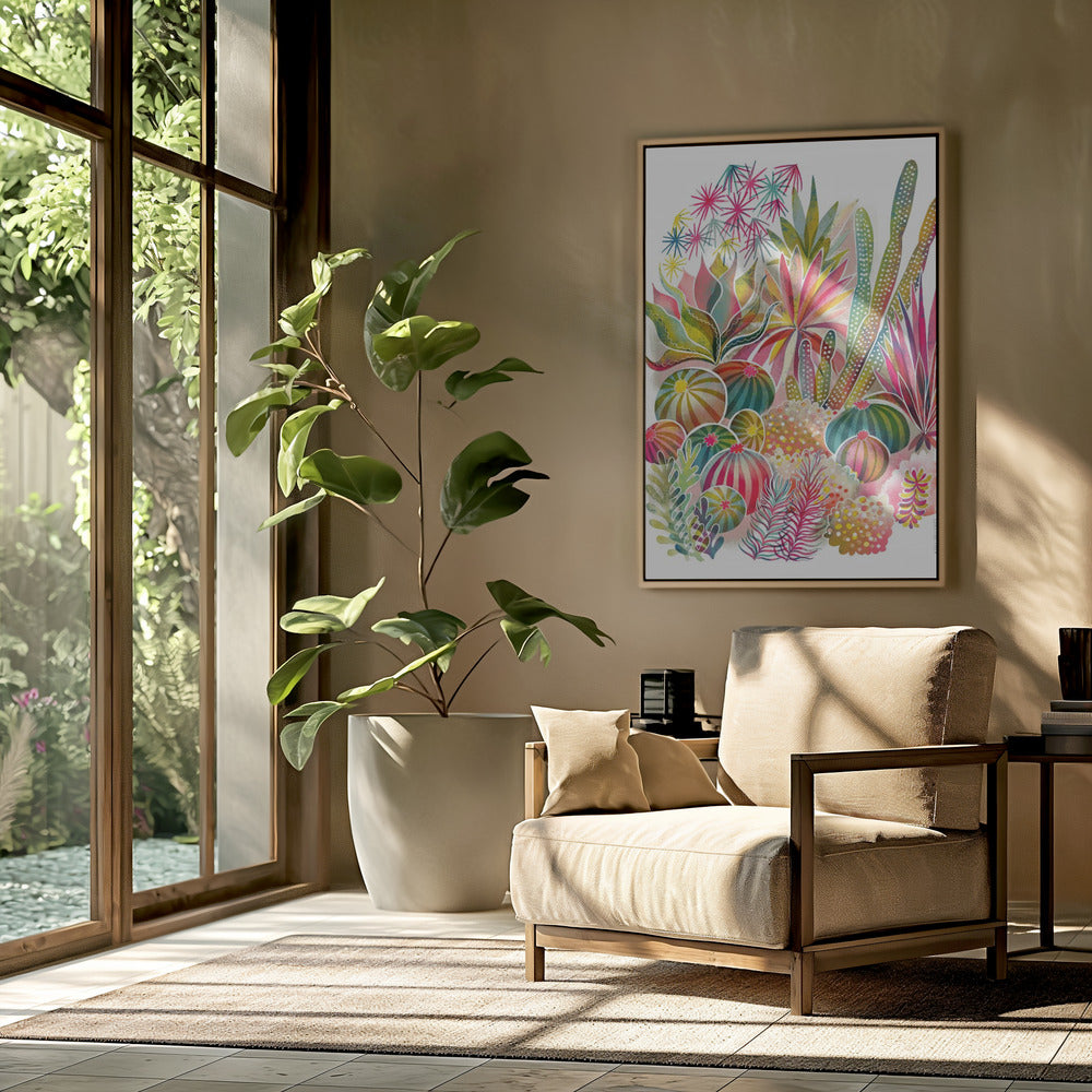Bloeiende vetplanten- en cactustuin | Poster