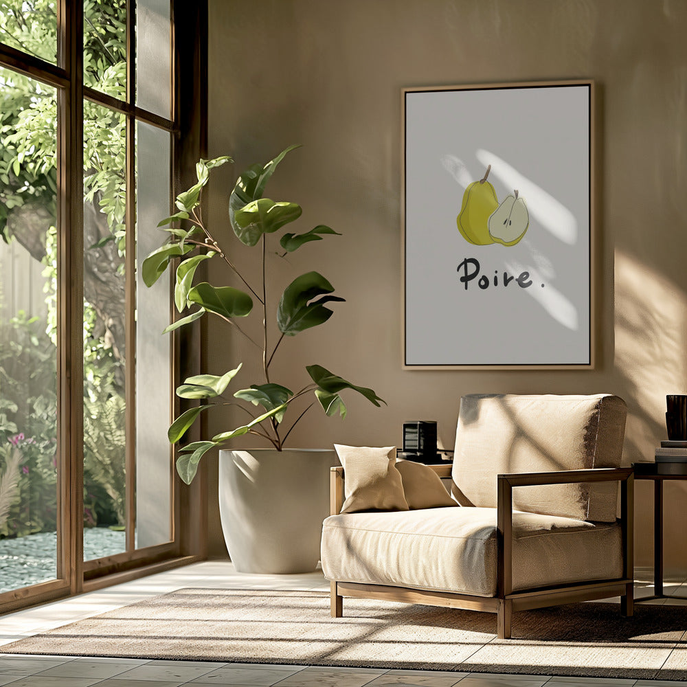 Moderne Franse fruitcollectie "Peer / Poire" | Poster