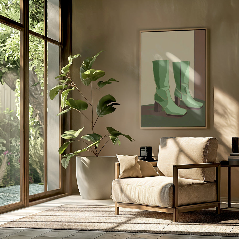Groene laarzen | Poster