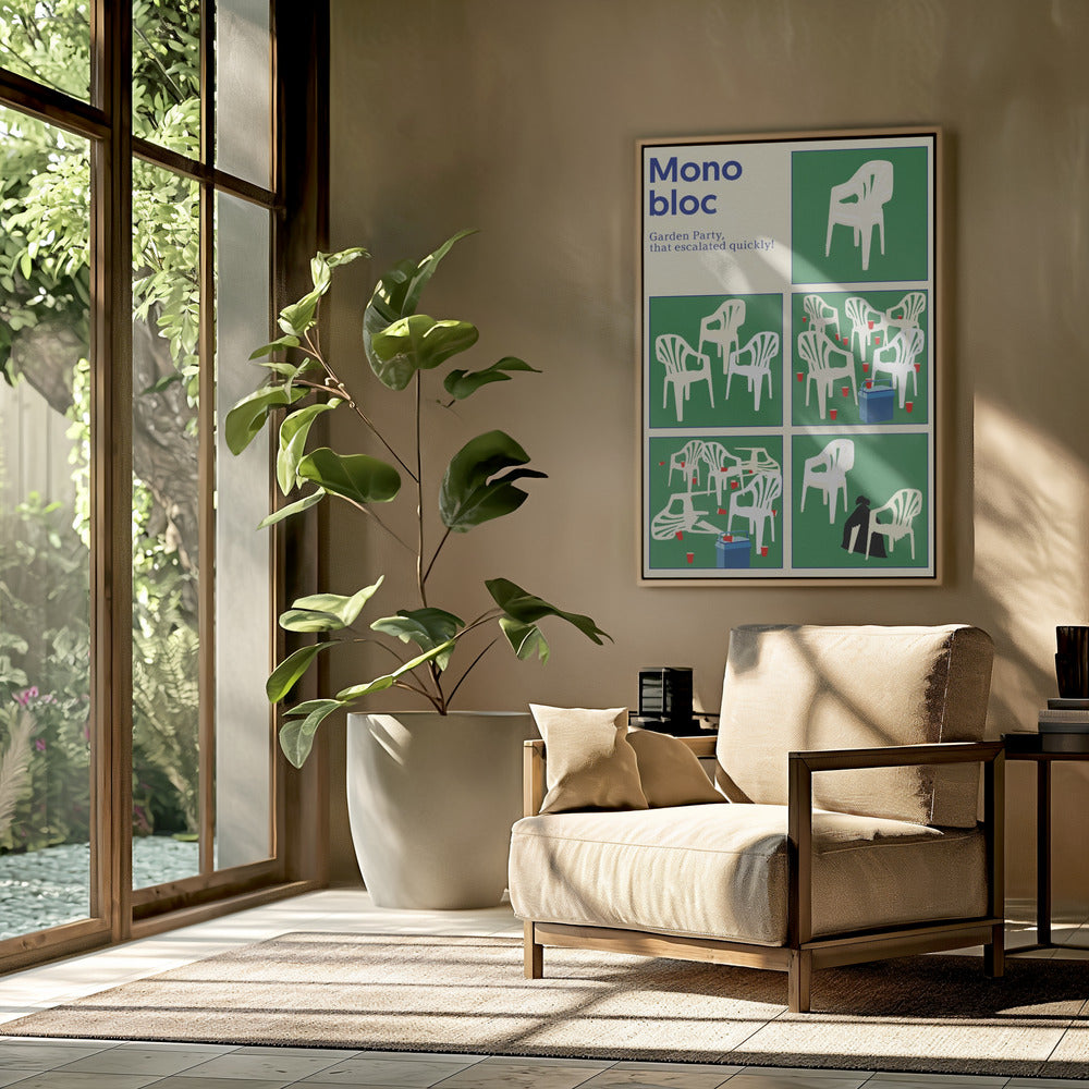 Poster Monobloc Vijf Vierkanten | Poster