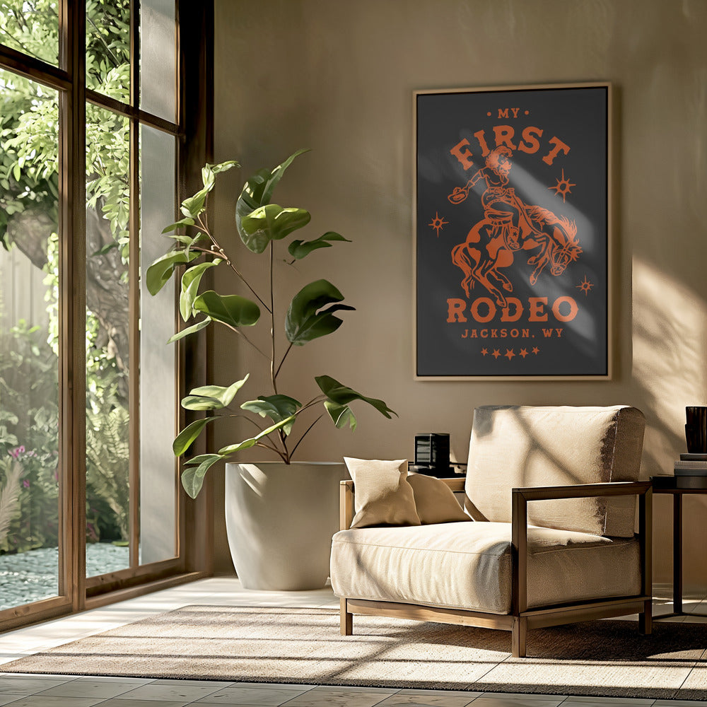 Mijn eerste rodeo Jackson Wyoming paardrijdcowgirl | Poster