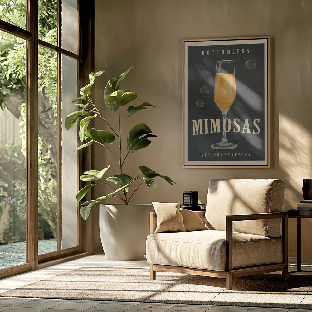 Bottomless Mimosas Art Deco Cocktailbar Kunst | Poster
