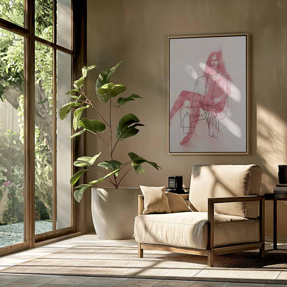 Twee zittende figuren | Poster
