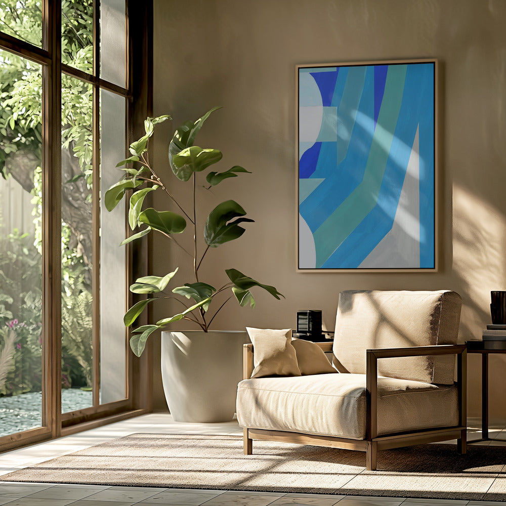 Blauwe Franse Strepen 2 | Poster