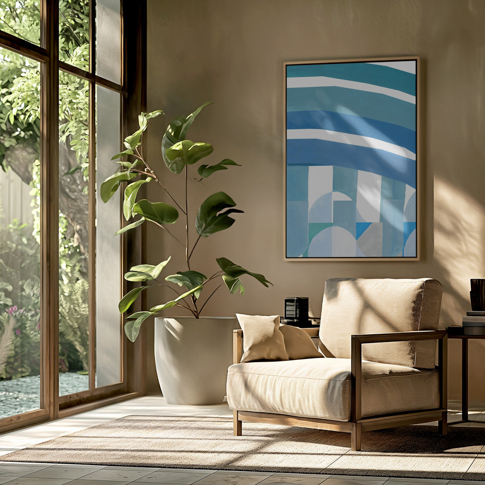 Blauwe Franse Strepen 3 | Poster
