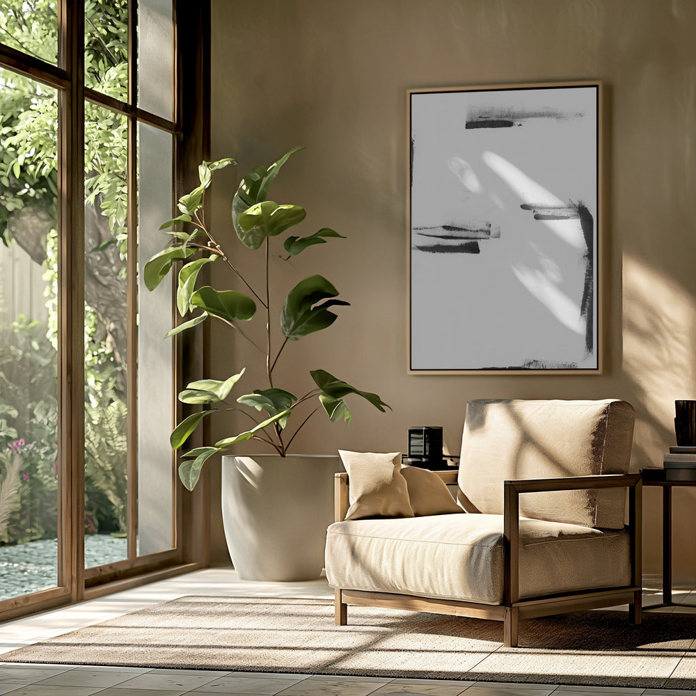 Minimaal zwart-wit abstract 1 | Poster