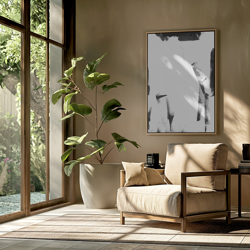 Minimaal zwart-wit abstract 3 | Poster