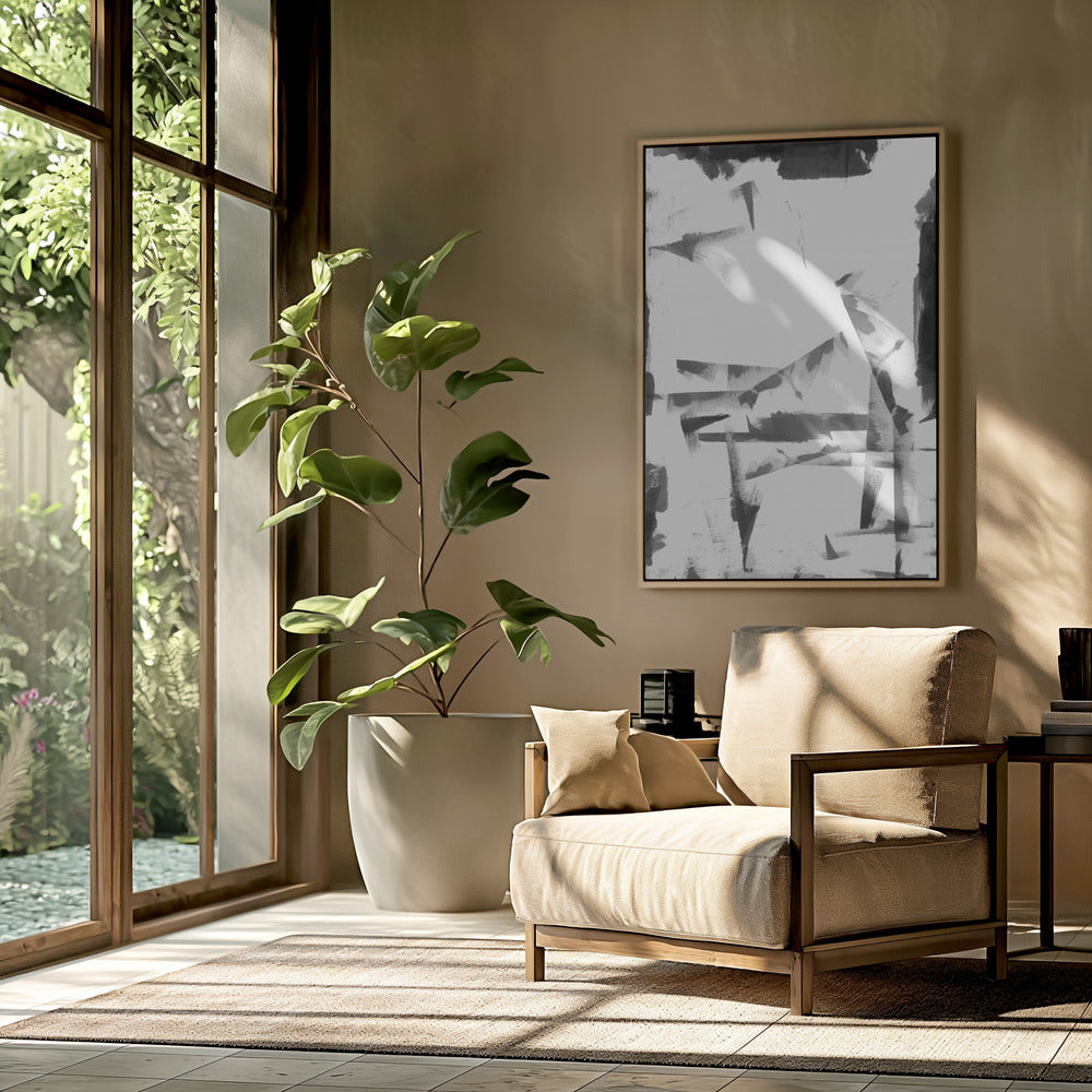 Minimaal zwart-wit abstract 4 | Poster