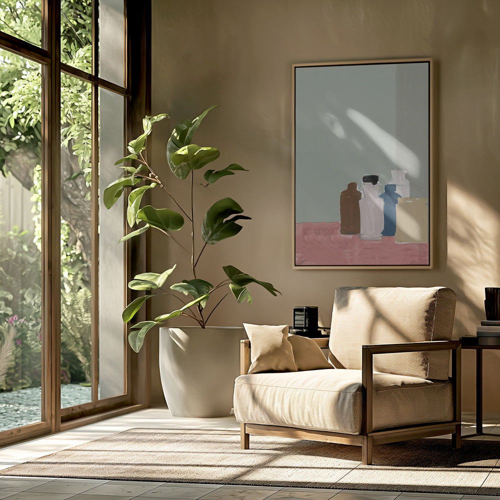 Vintage kleipotten op tafel 1 | Poster