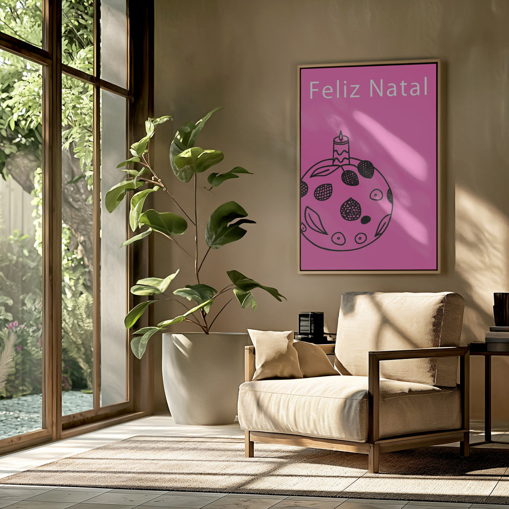 Strikken en kerstballen: Feliz Natal Kerstmis | Poster