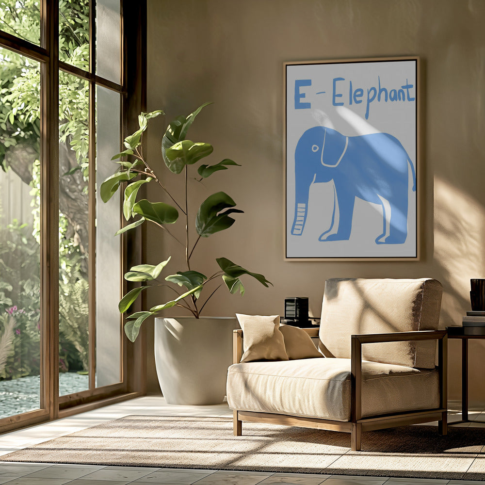 Grote blauwe olifant | Poster
