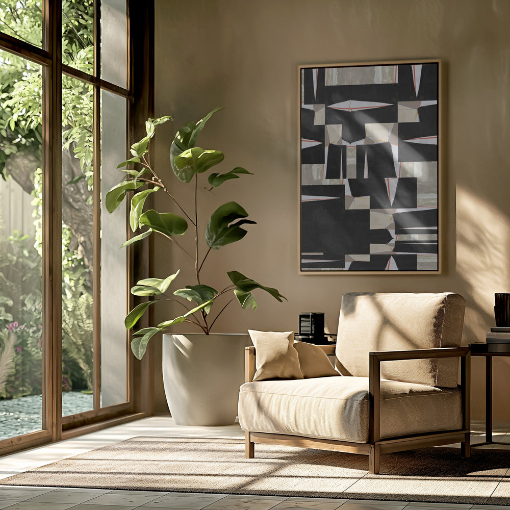 Abstracte Zwarte Legpuzzel 3 | Poster