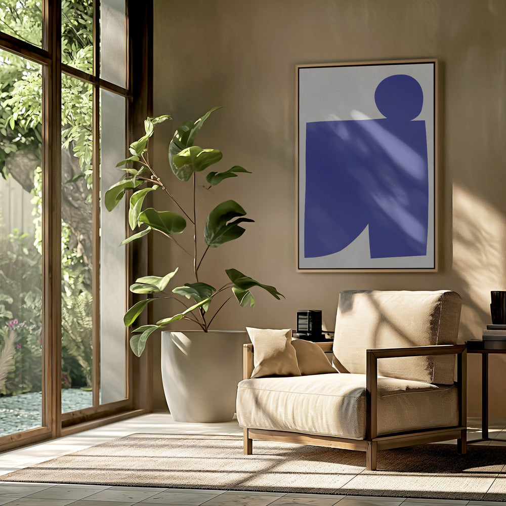 Blauw-witte kunst 1 | Poster