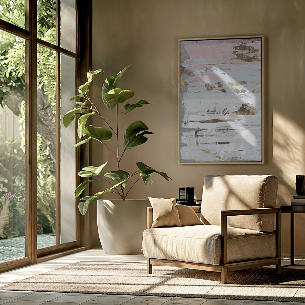 Abstract Zachte Witten 2 | Poster