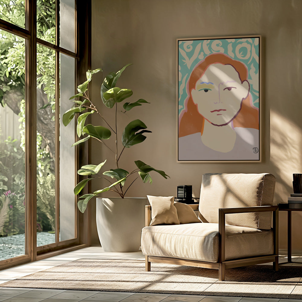 Gestileerd gezicht met aardse tinten | Poster