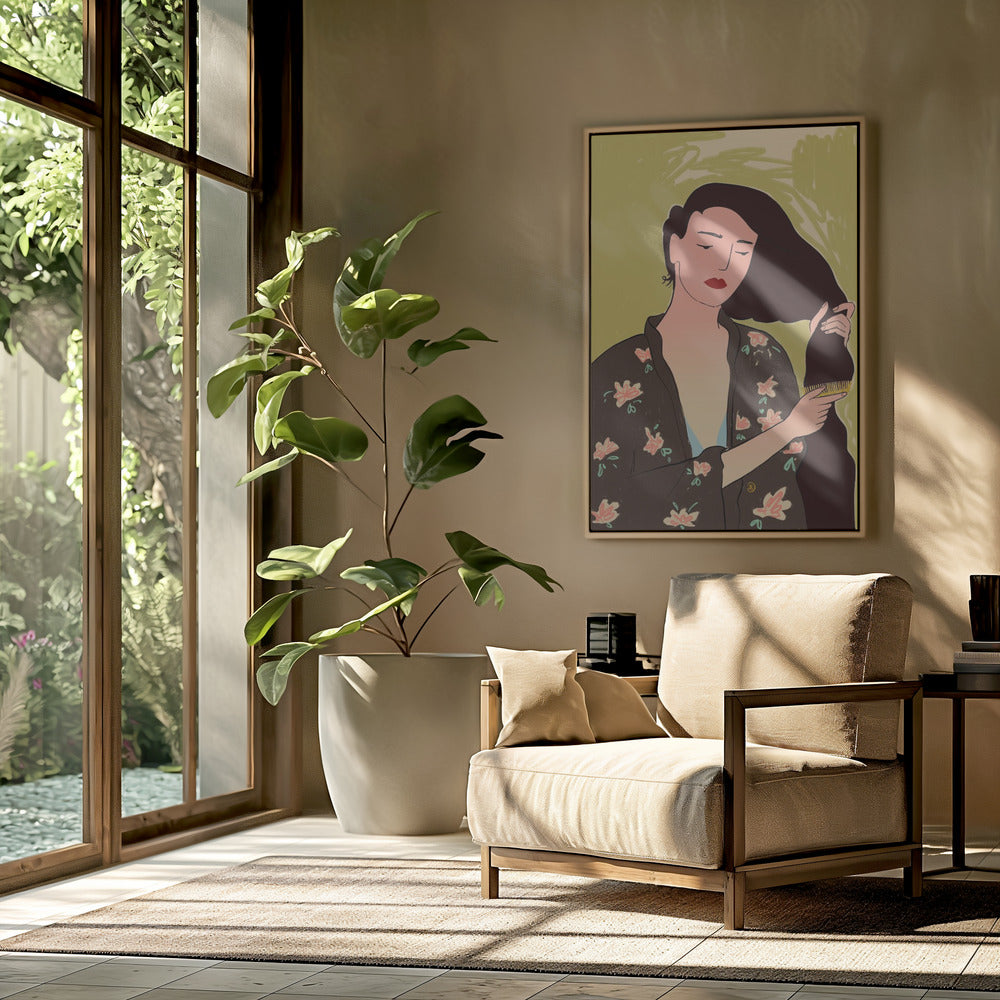Vrouw met lang haar | Poster