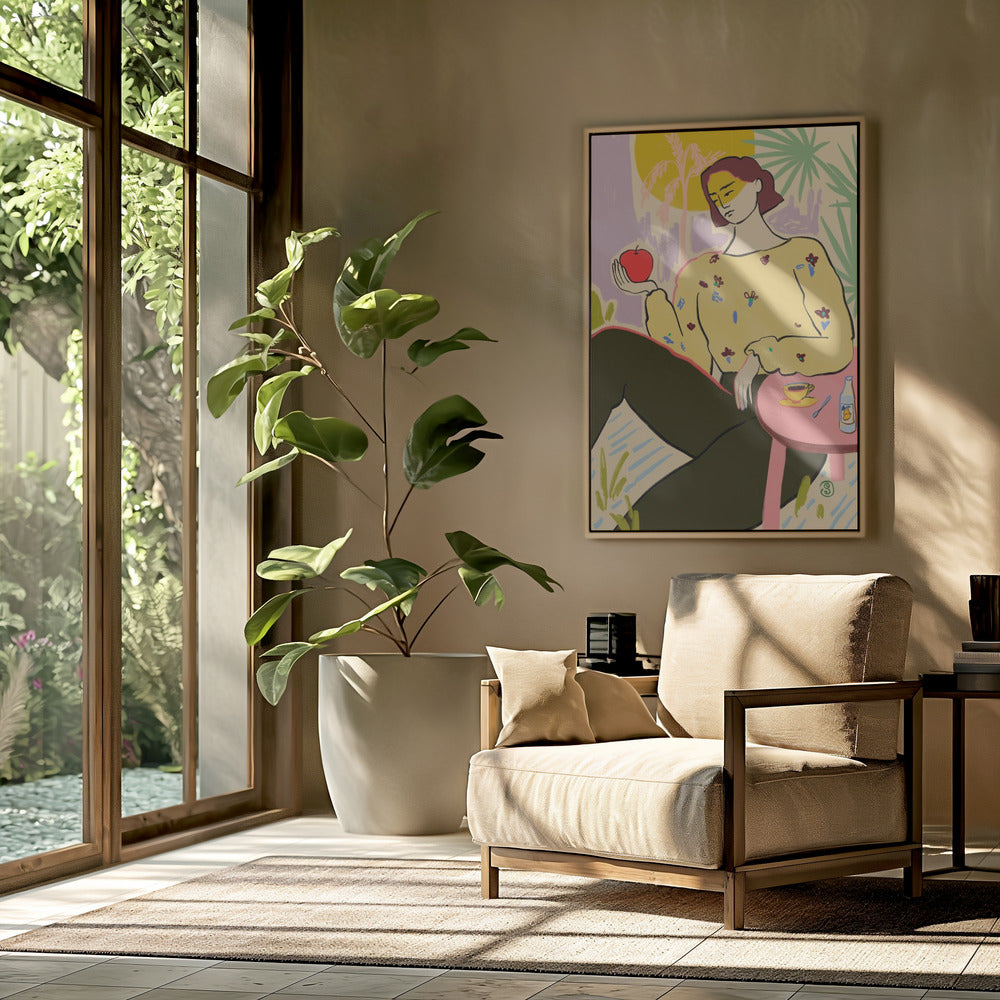 Vrouw met appel | Poster