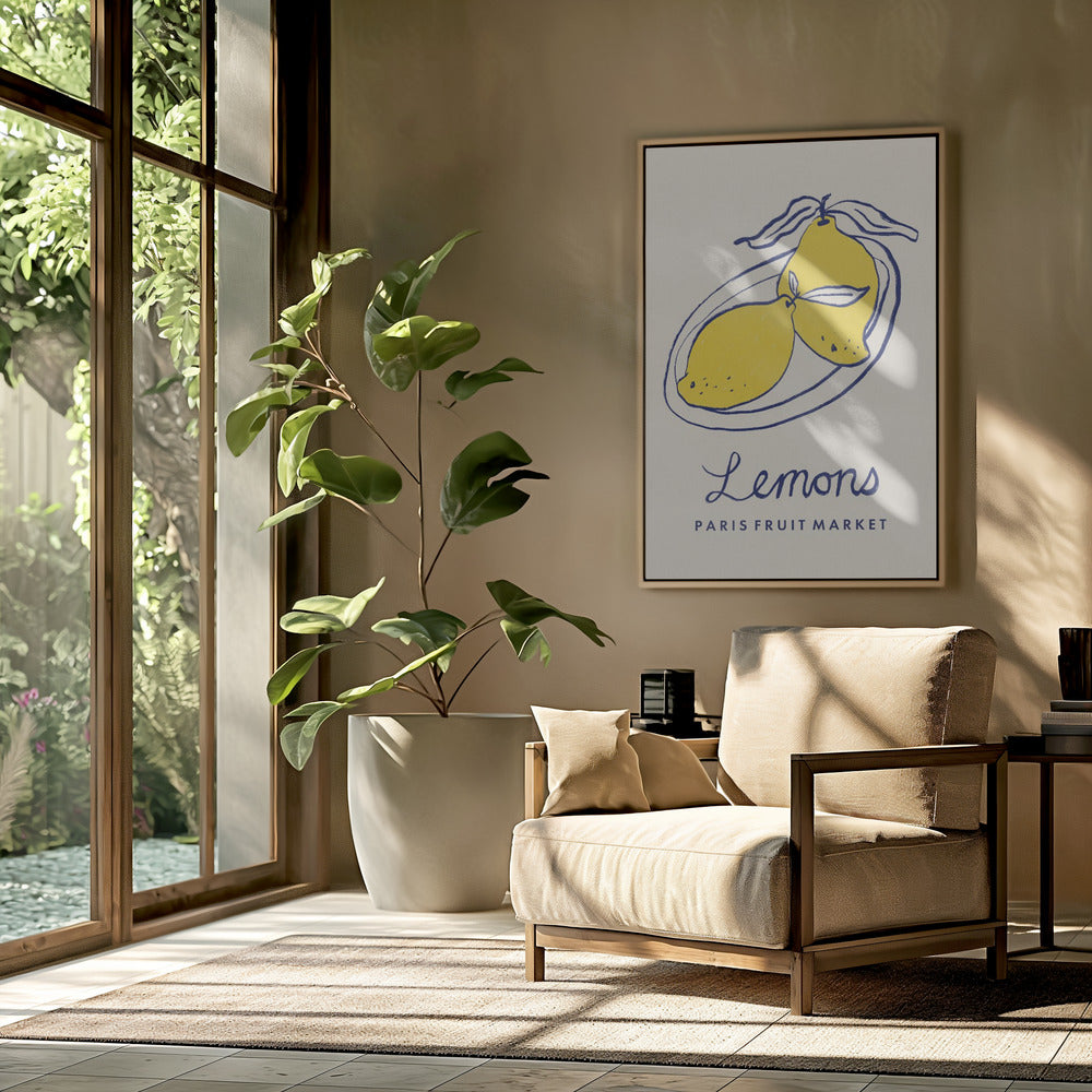 Eetkunst - Citroenen op de Parijse fruitmarkt | Poster