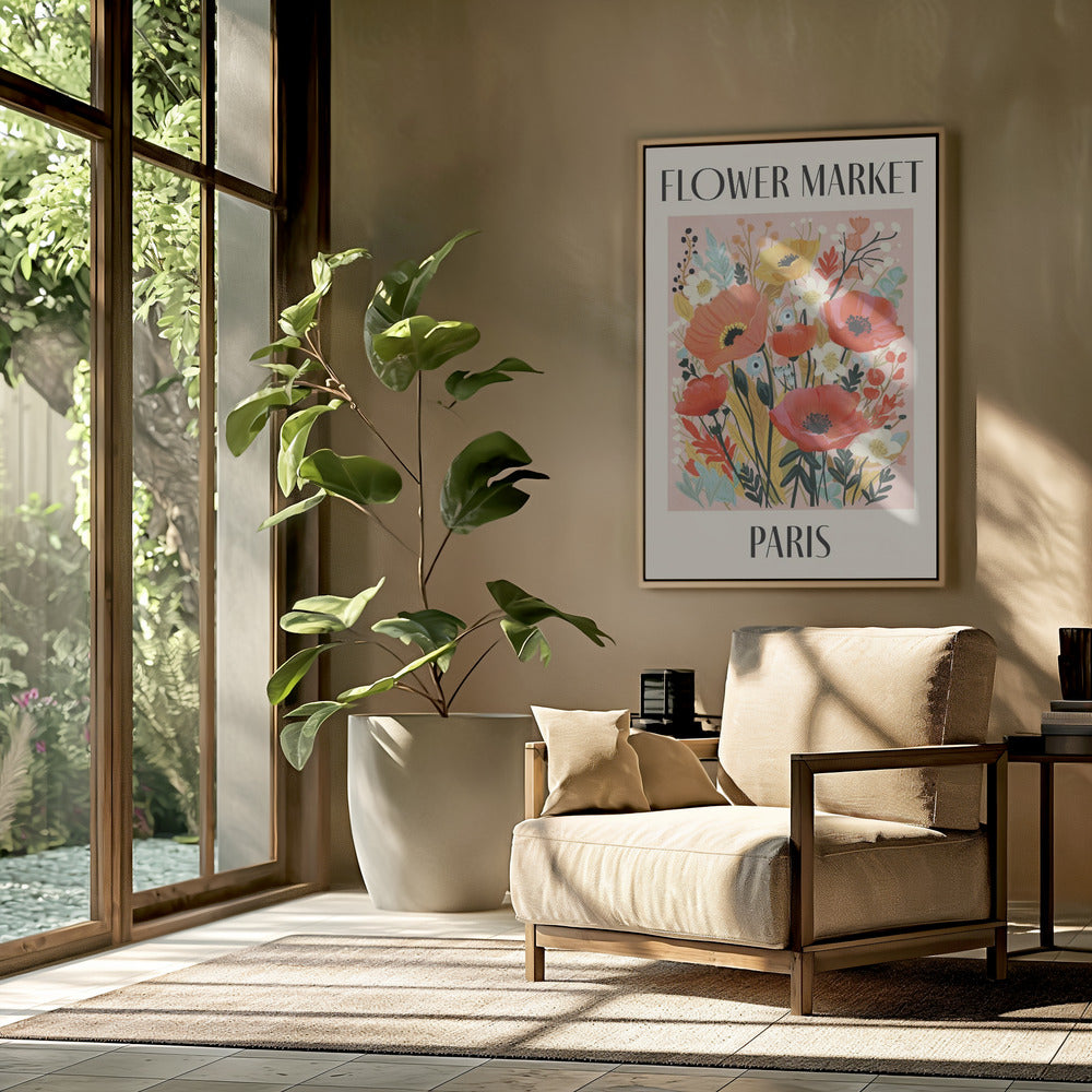 Bloemenmarkt Parijs Frankrijk | Poster