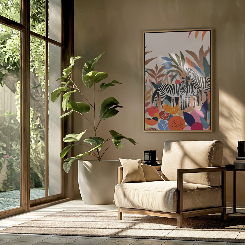 Drie zebra's | Poster