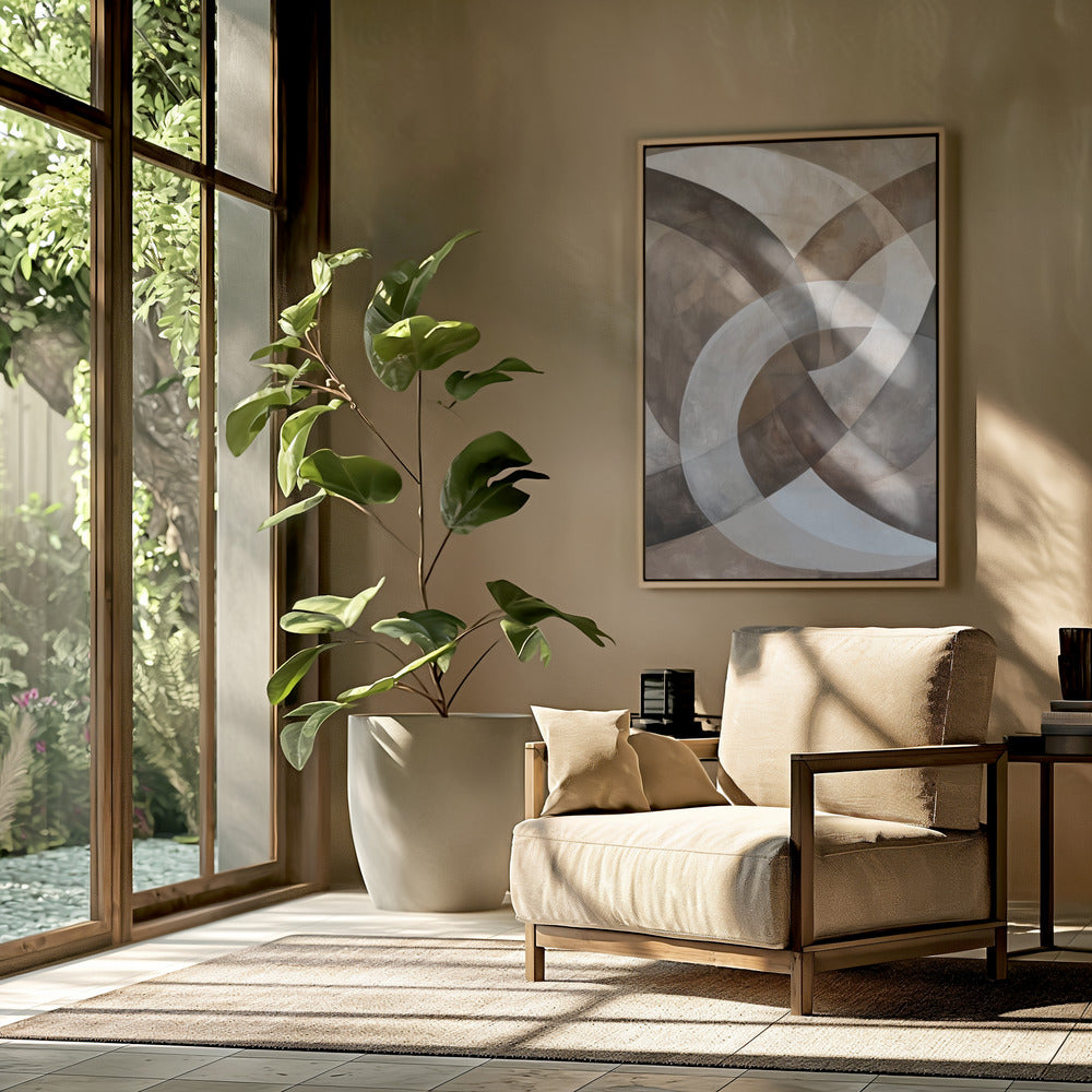 Abstracte kunst beige bruin geo abstract | poster