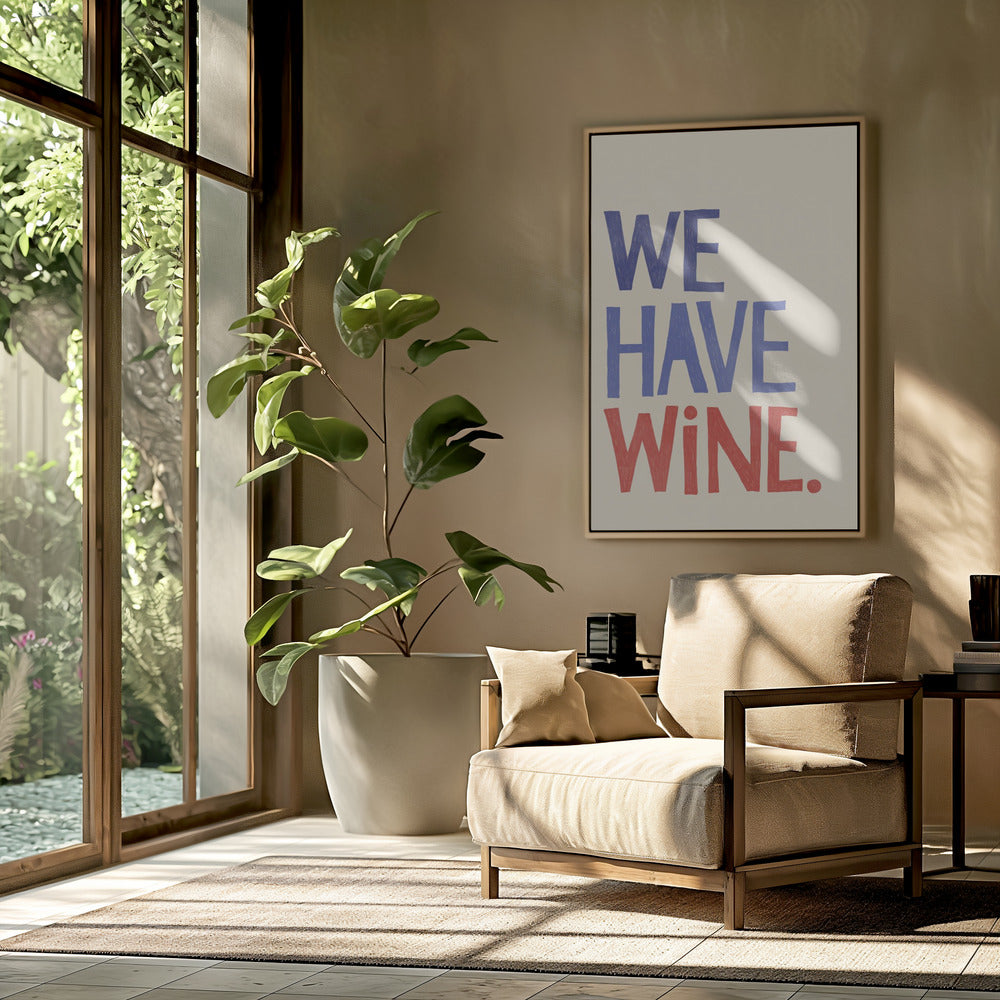'We Have Wine' typografische tekst | poster