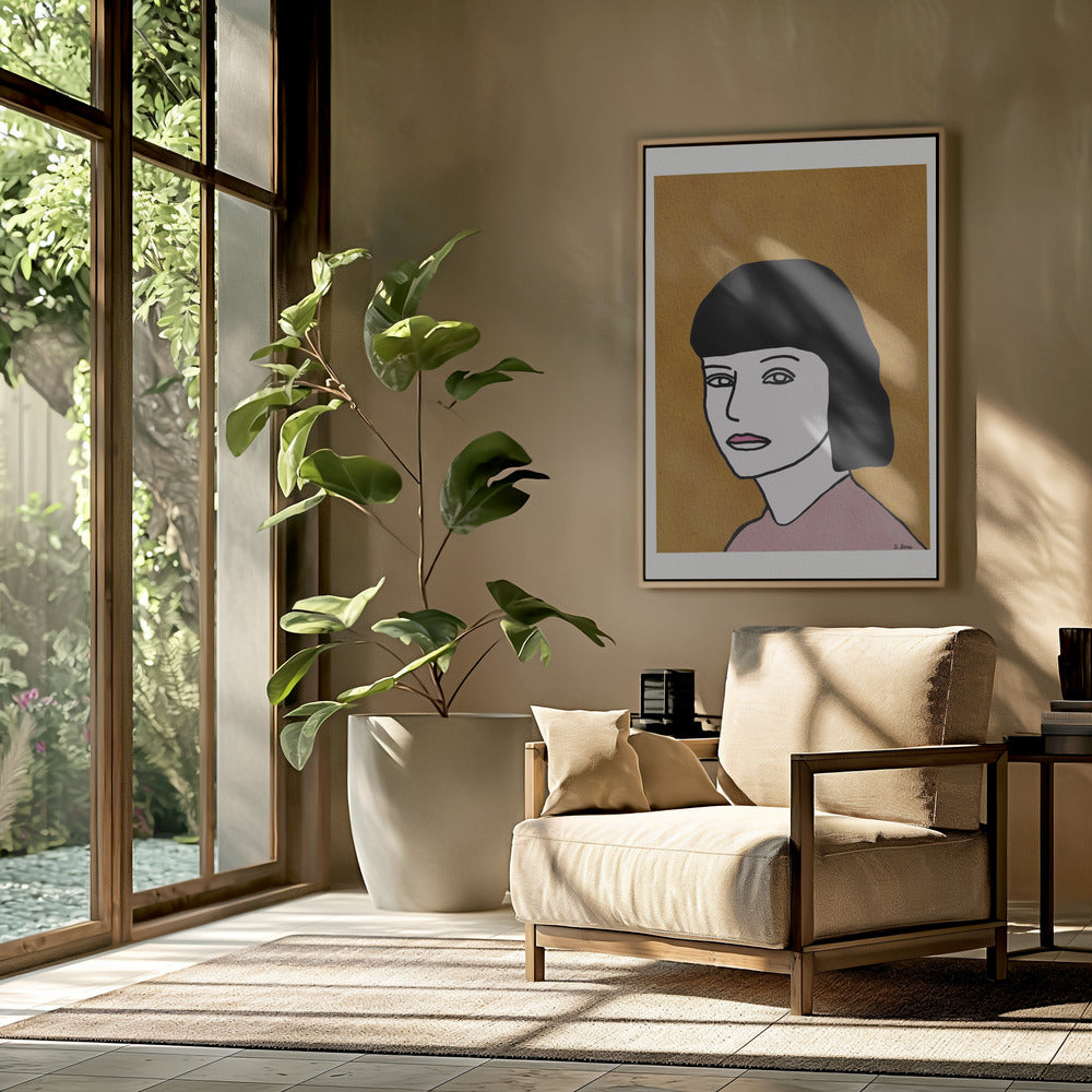 Dame kijkt | Poster