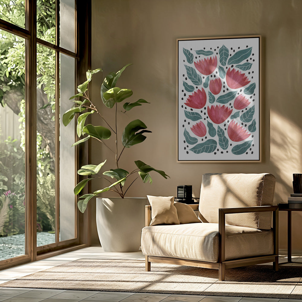 Rode bloemen II | Poster