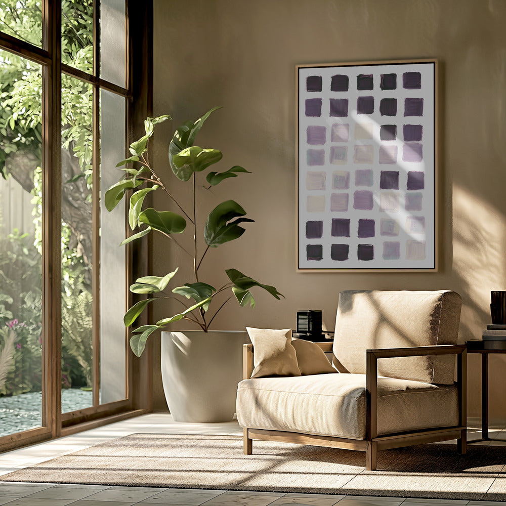 Purple Checkered Square Print | Poster