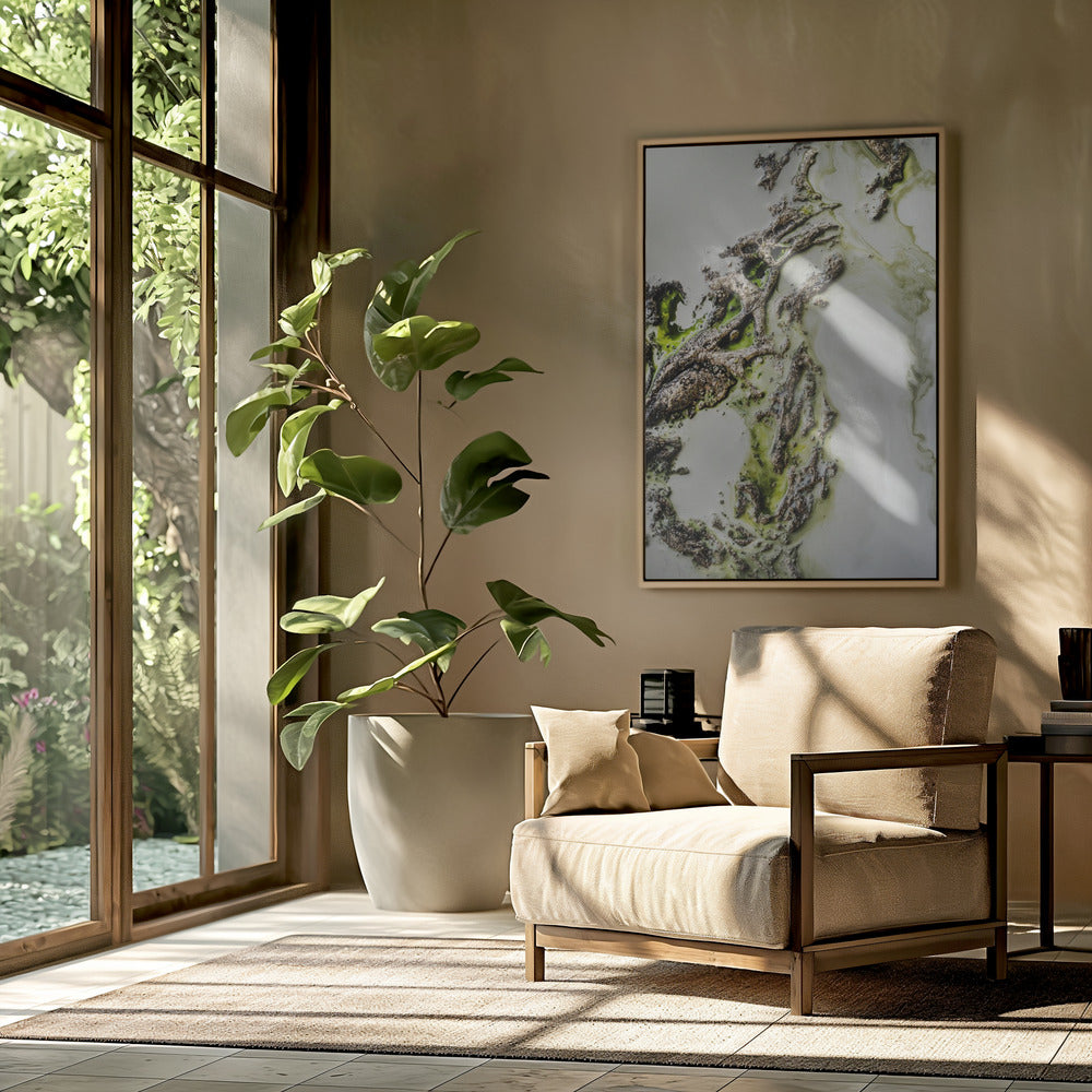 Hedendaagse kunst - Olive Enigma - Groen accent | Poster