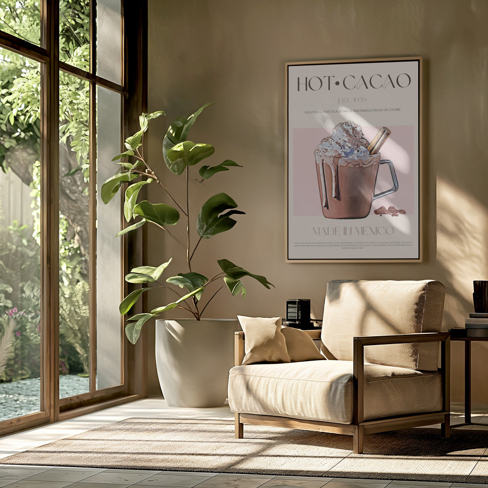 Een mok romige, warme cacao | Poster