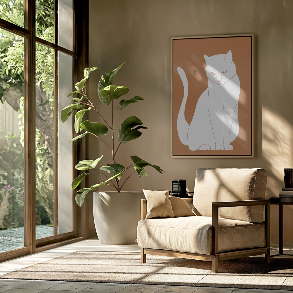 White and orange cat | Poster