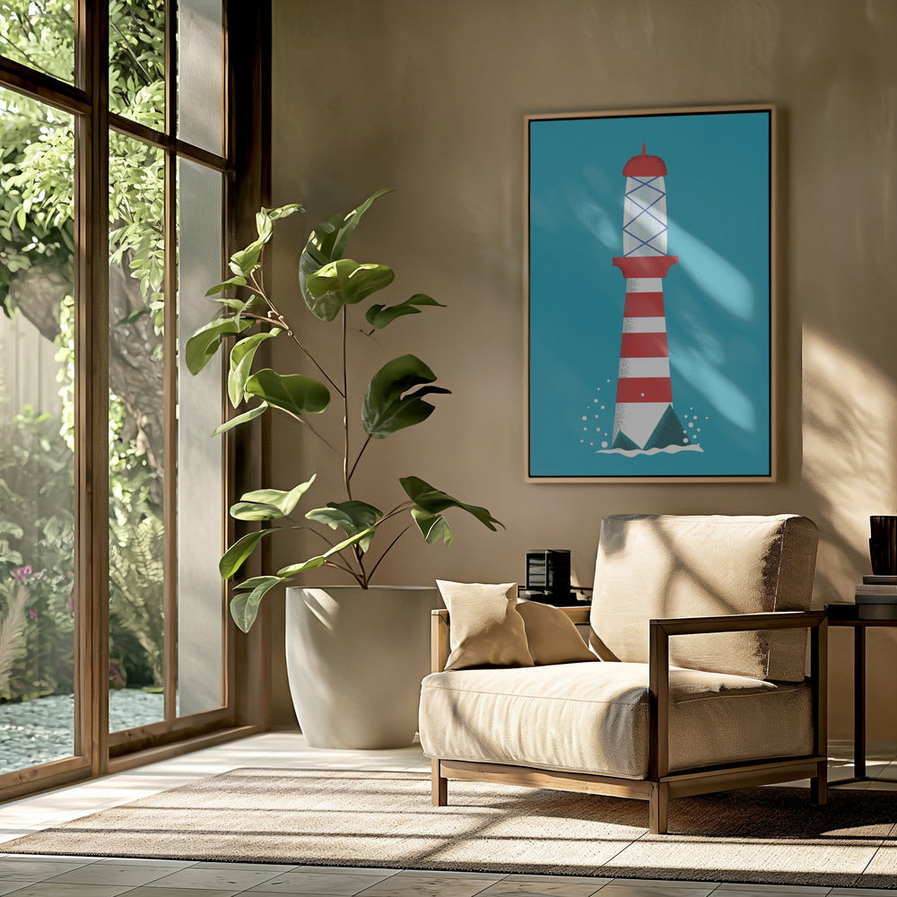 Gestreepte vuurtoren | Poster