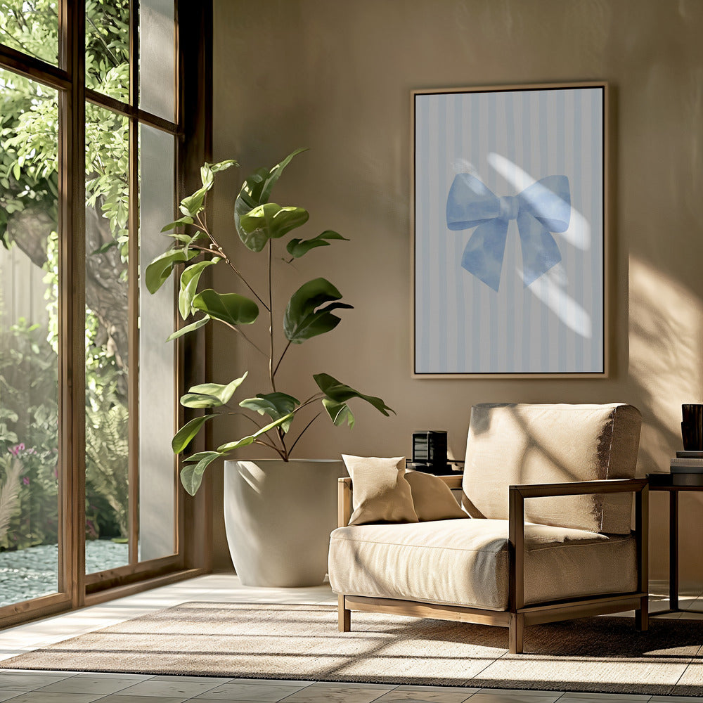 Elegantie met blauw lint | Poster