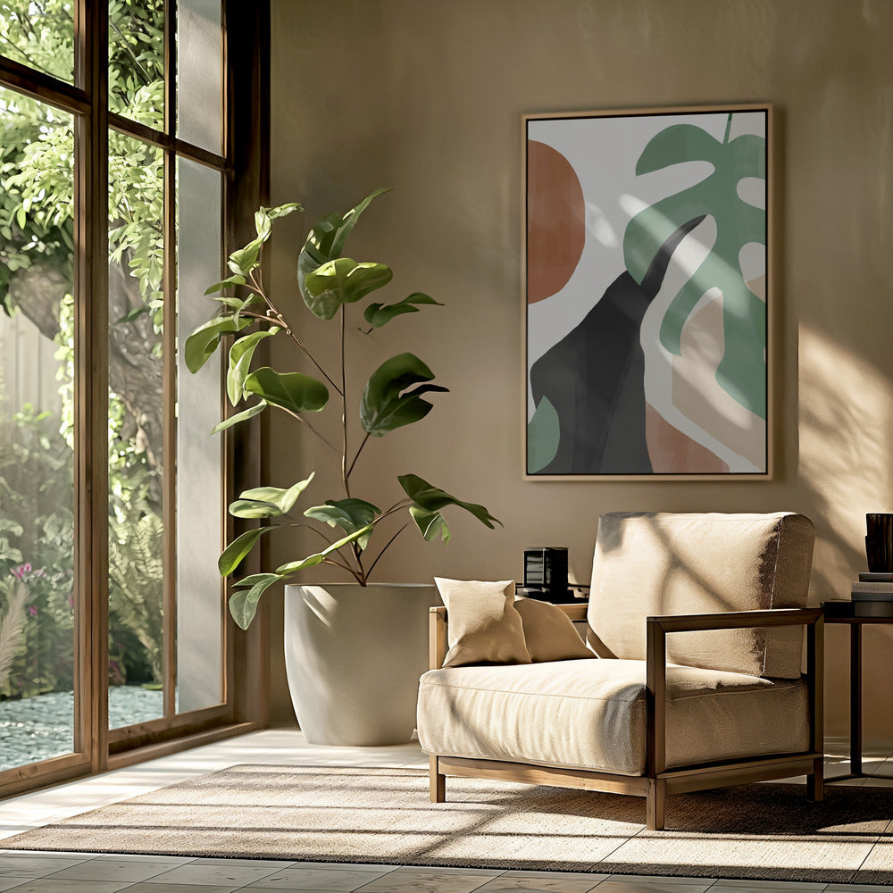 Abstracte kunst tropische bladeren | Poster
