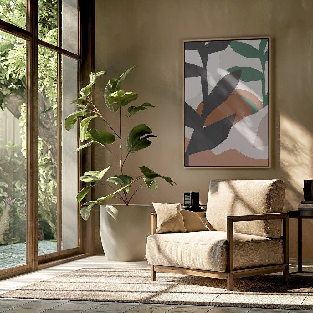 Abstracte kunst tropische bladeren | Poster