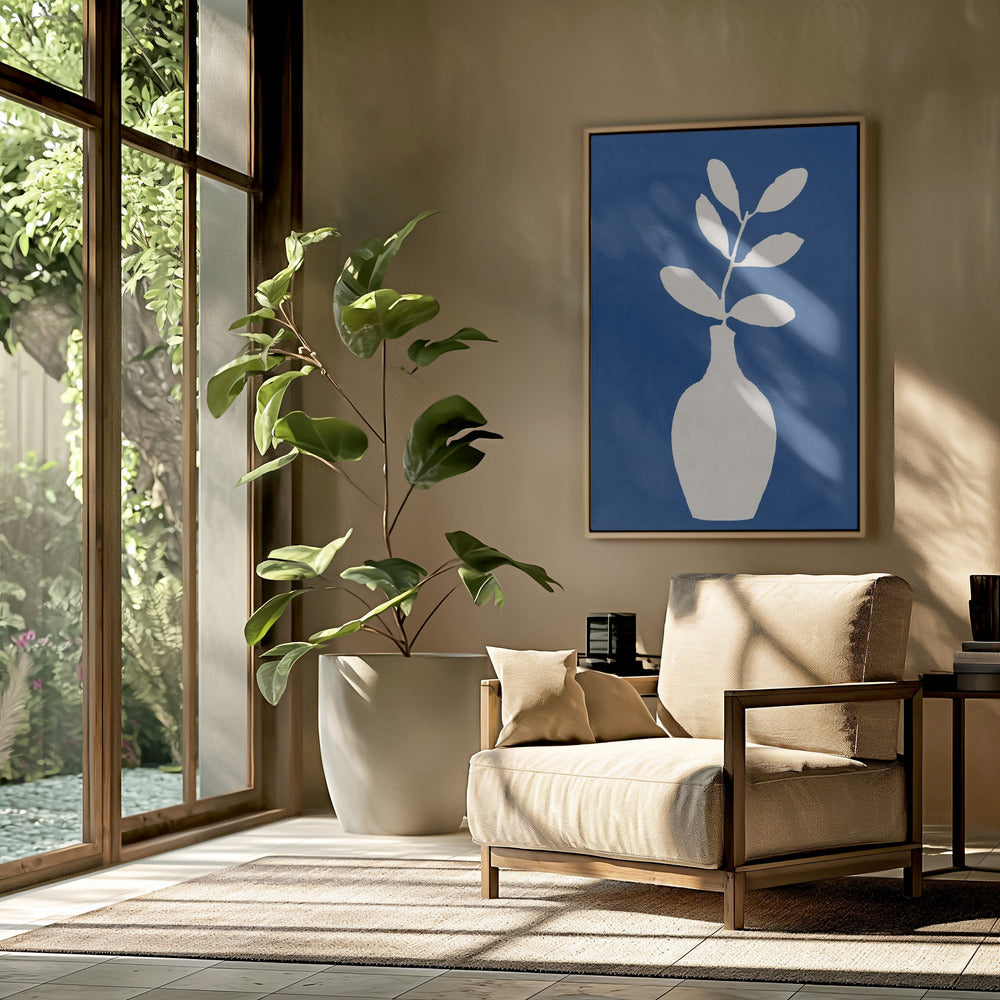 White Vase and Leaves | Poster