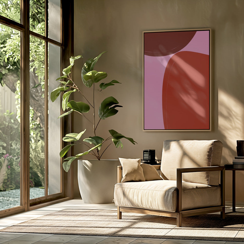 Curved Red Shapes | Poster