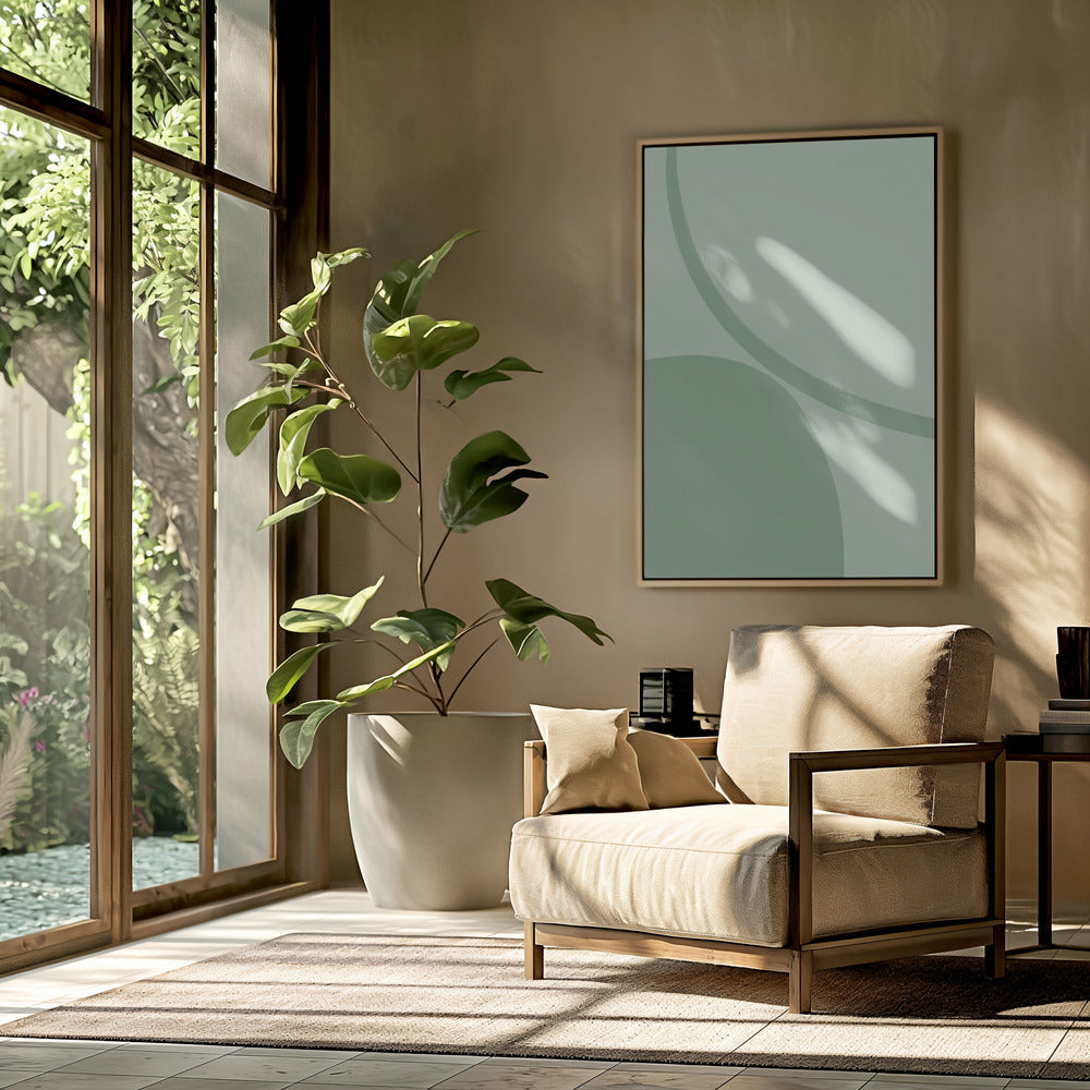 Serene groene rondingen | Poster