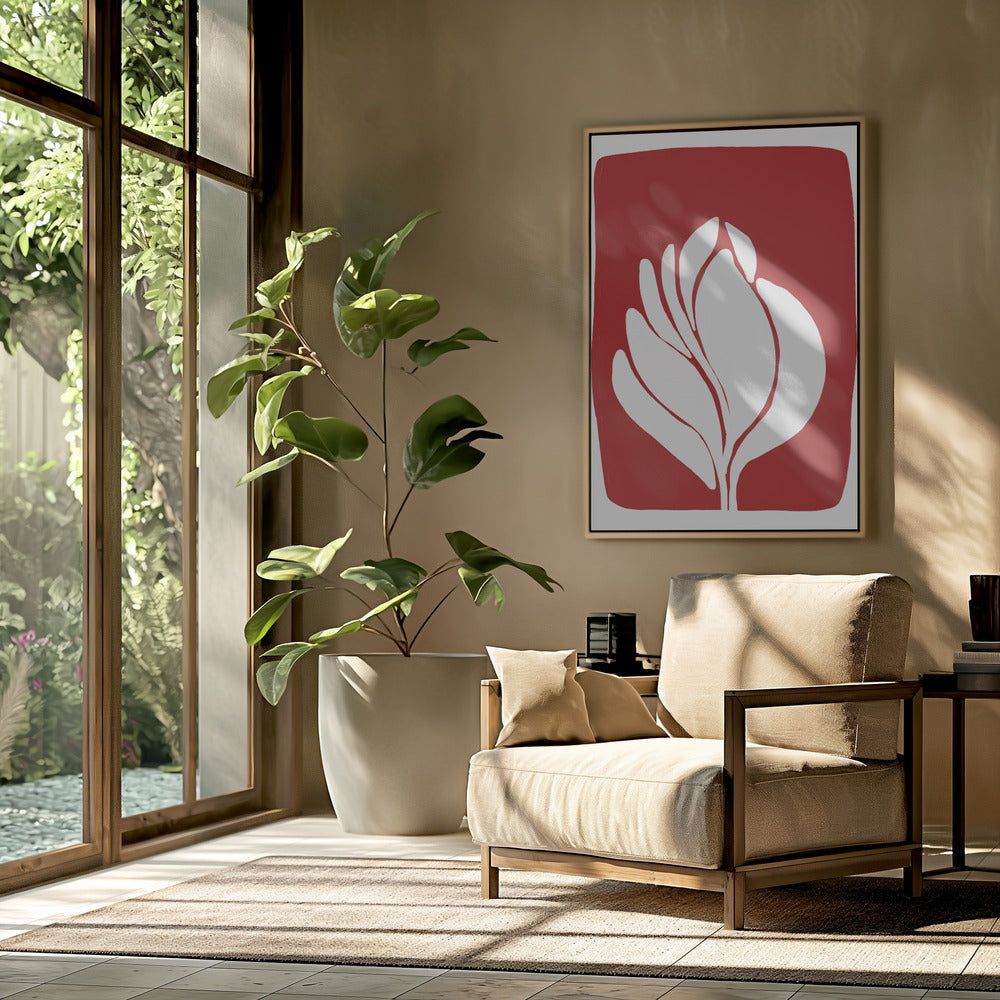 Silhouet van witte bloesem | Poster