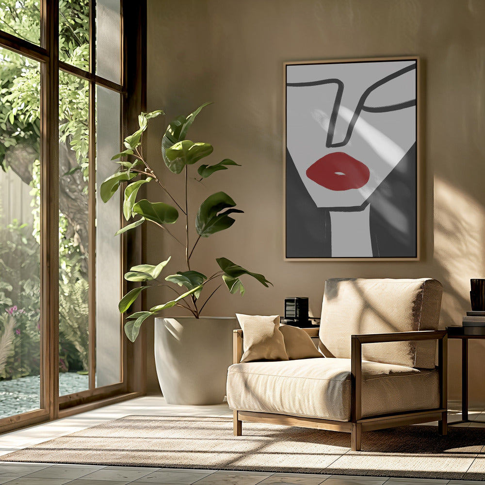 Opvallende rode lippen | Poster