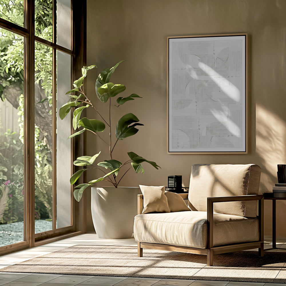 Geometrische witte vormen | Poster