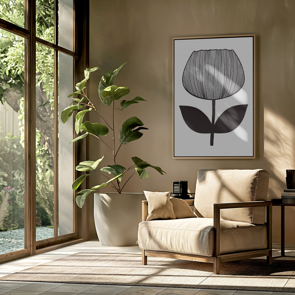 Monochrome bloesem | Poster