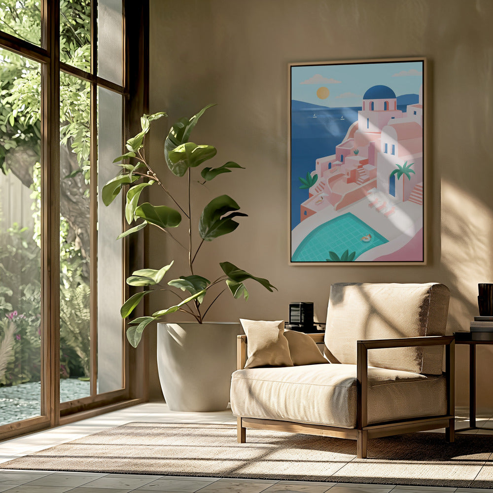 Rustig mediterraan kustlandschap | Poster