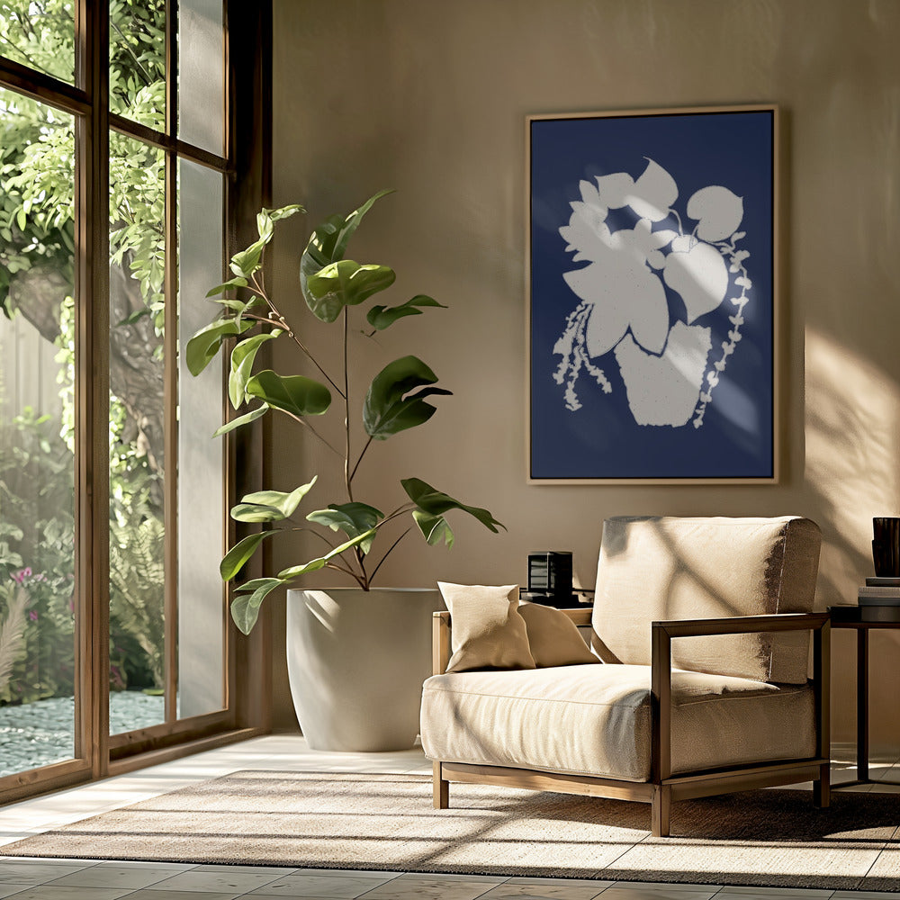 Bloemensilhouet van een plant | Poster